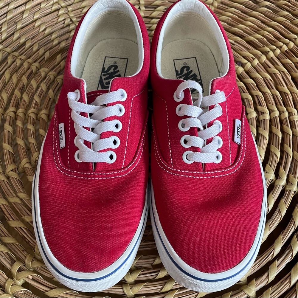 Vans Era Check Block Red Sz-8 - Picture 4 of 13